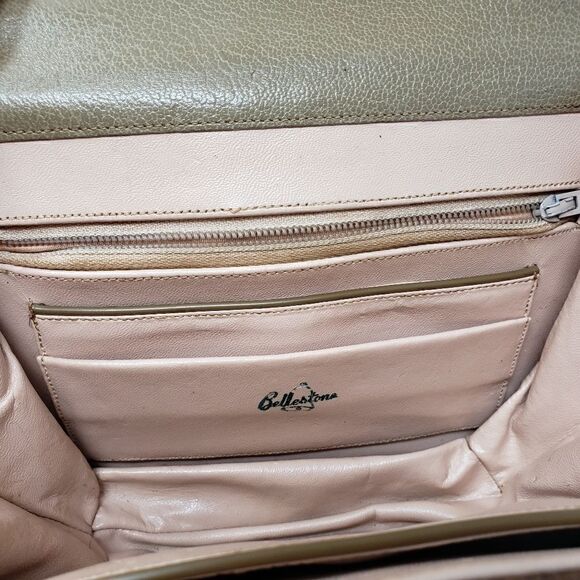 Vintage Bellestone Camel Reptile Handbag - Picture 6 of 13